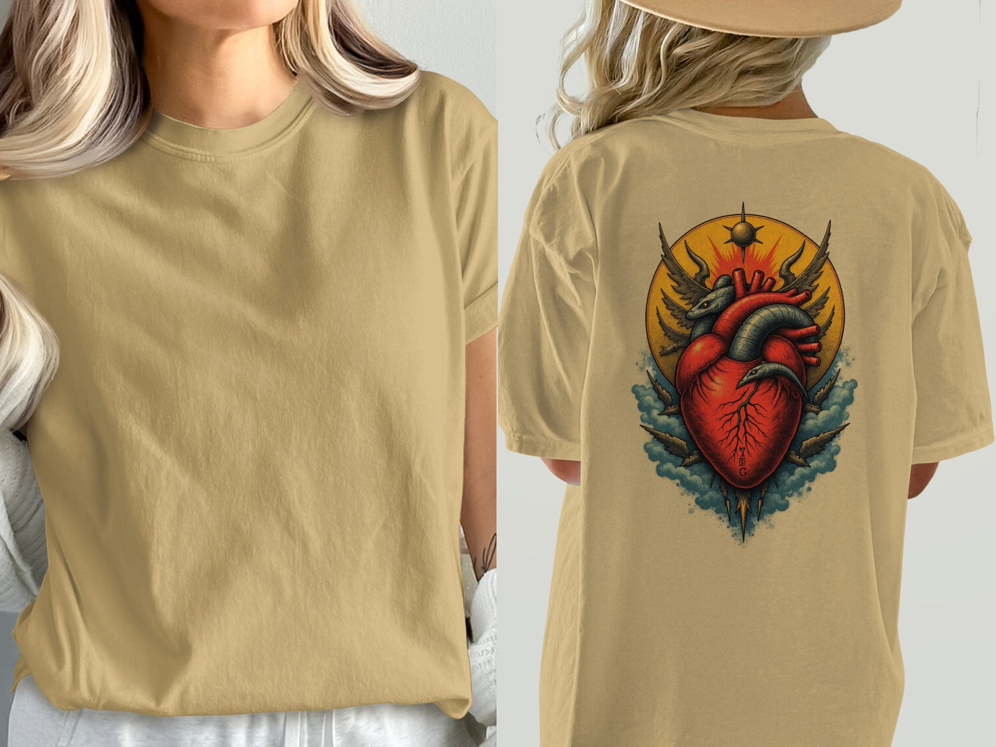 Unique Anatomical Heart Design T-shirt Product