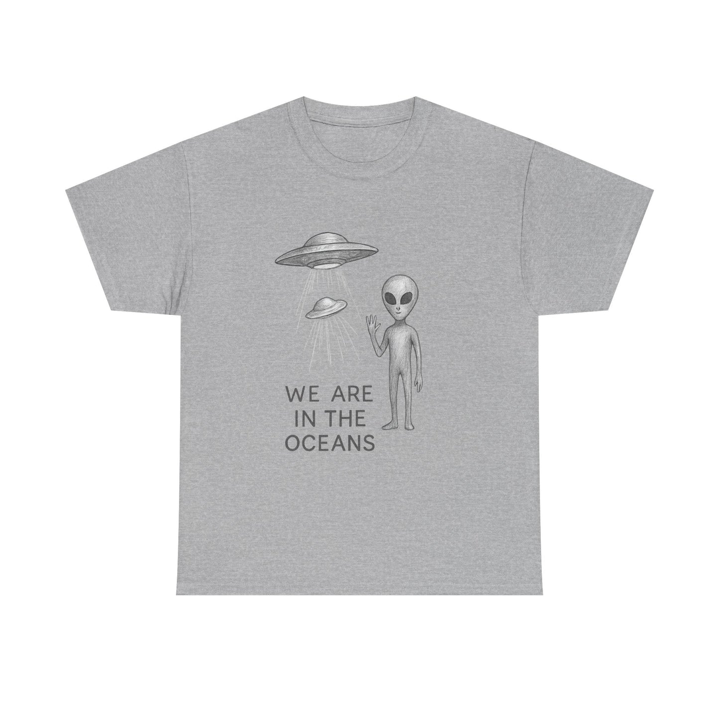 Unisex Alien Tee - Fun UFO Graphic Cotton T-Shirt, Gifts for Space Lovers, Comfortable Everyday Wear, Unique Sci - Fi Apparel - IconVexa