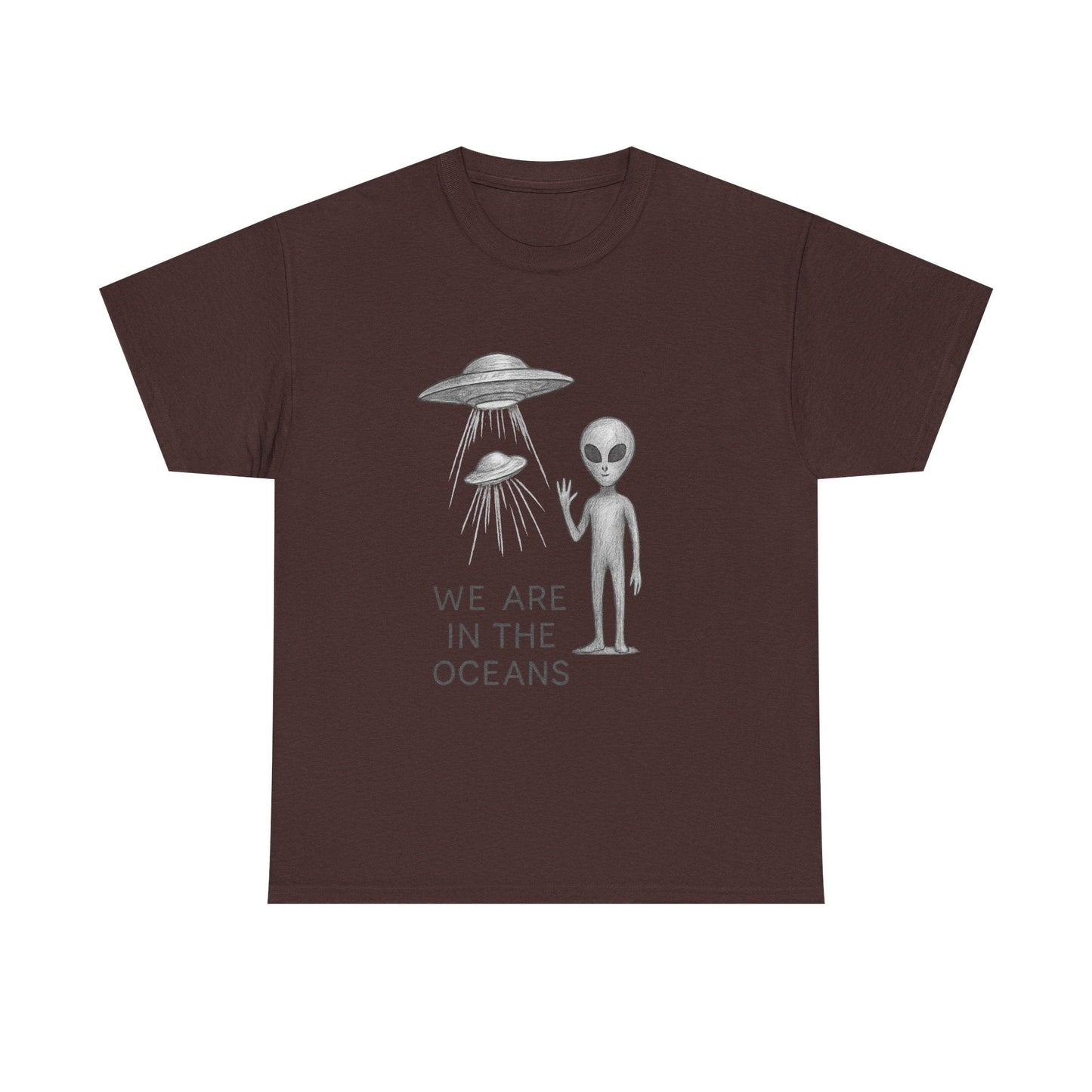 Unisex Alien Tee - Fun UFO Graphic Cotton T-Shirt, Gifts for Space Lovers, Comfortable Everyday Wear, Unique Sci - Fi Apparel - IconVexa