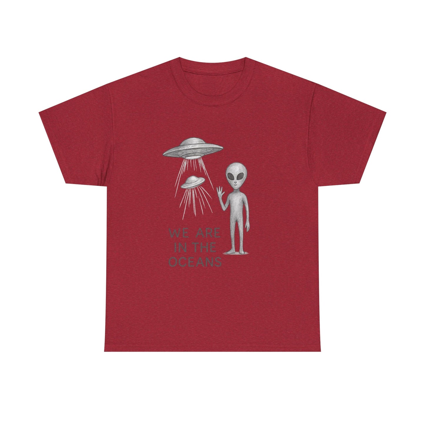 Unisex Alien Tee - Fun UFO Graphic Cotton T-Shirt, Gifts for Space Lovers, Comfortable Everyday Wear, Unique Sci - Fi Apparel - IconVexa