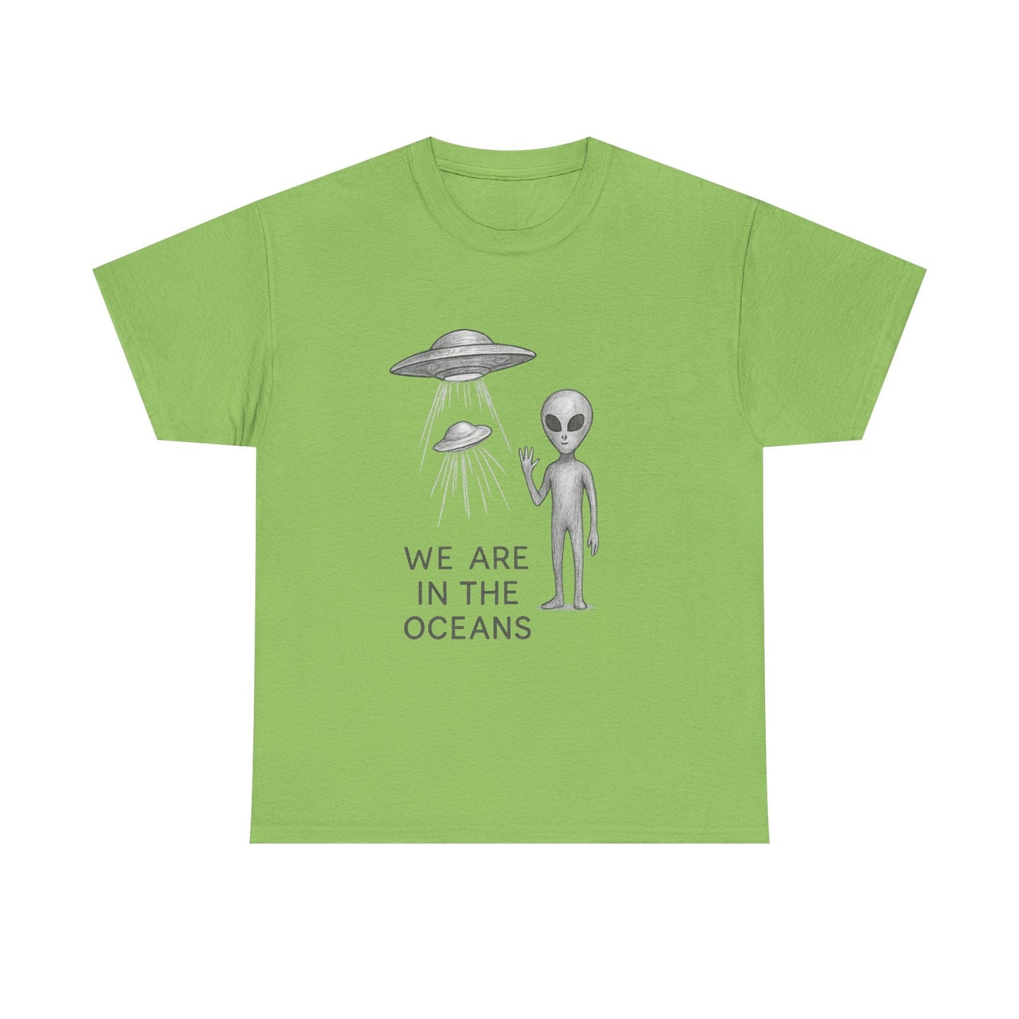 Unisex Alien Tee - Fun UFO Graphic Cotton T-Shirt, Gifts for Space Lovers, Comfortable Everyday Wear, Unique Sci - Fi Apparel - IconVexa