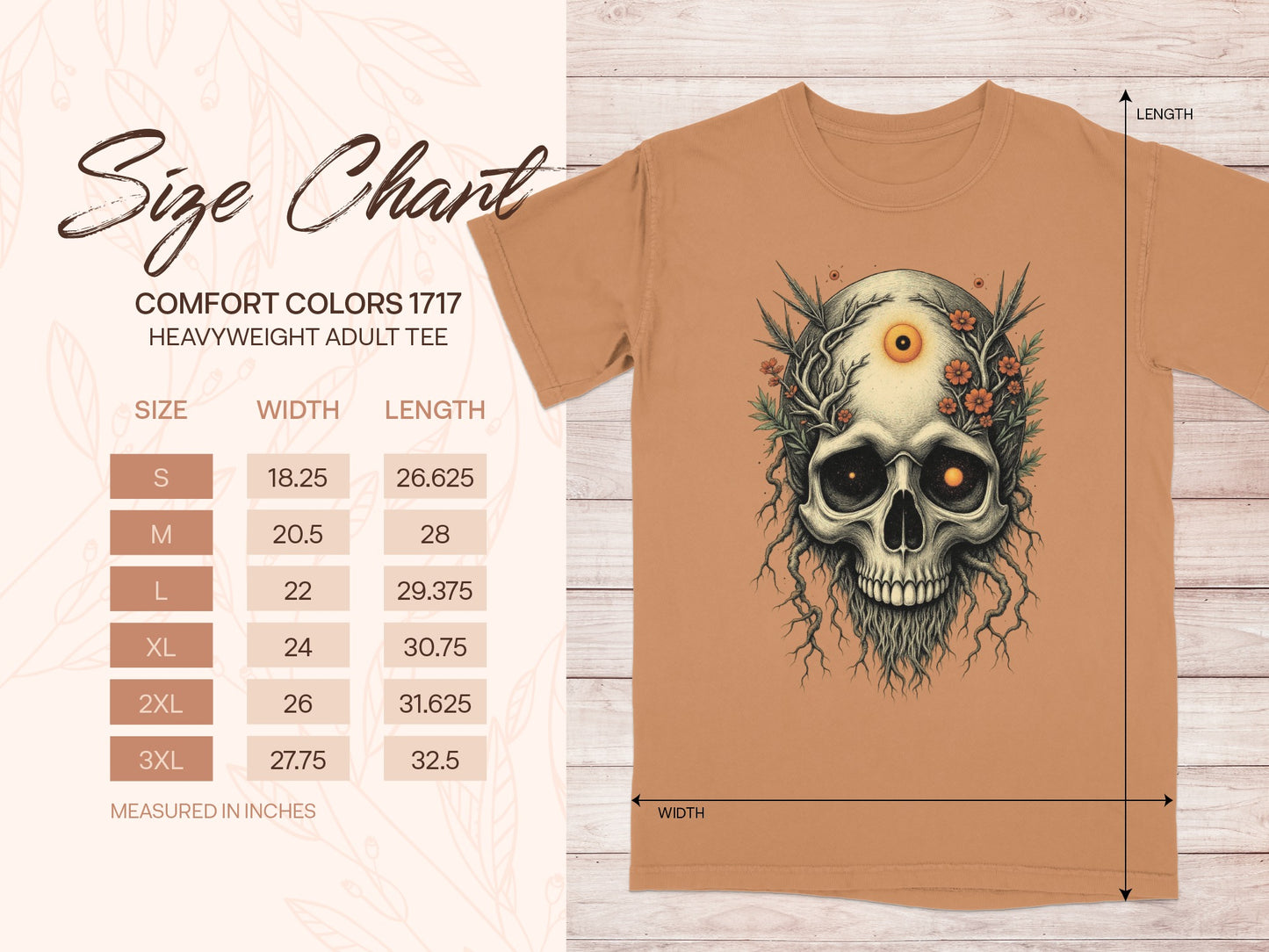 Skull and Flowers Graphic Comfort Colors Adult Tee product