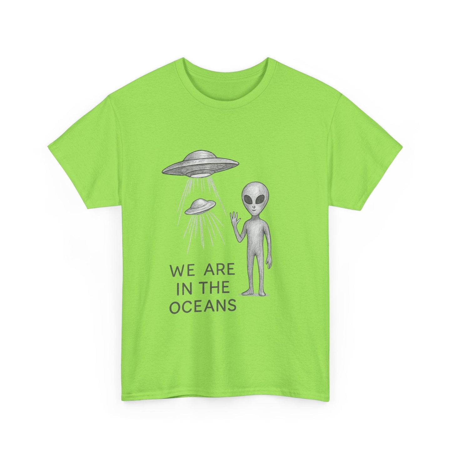 Unisex Alien Tee - Fun UFO Graphic Cotton T-Shirt, Gifts for Space Lovers, Comfortable Everyday Wear, Unique Sci - Fi Apparel - IconVexa
