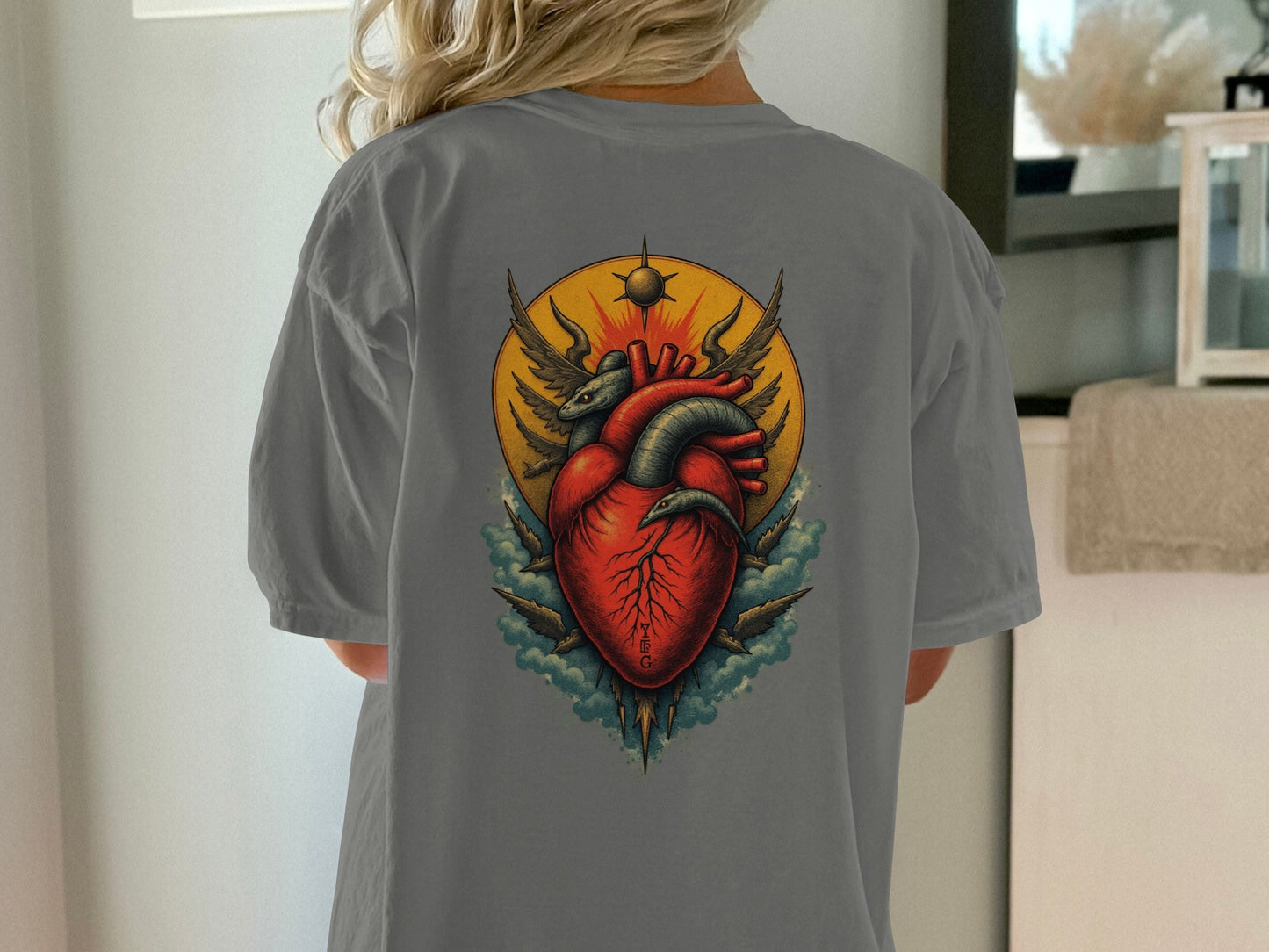 Unique Heart and Wings Graphic Tee Shirt product type