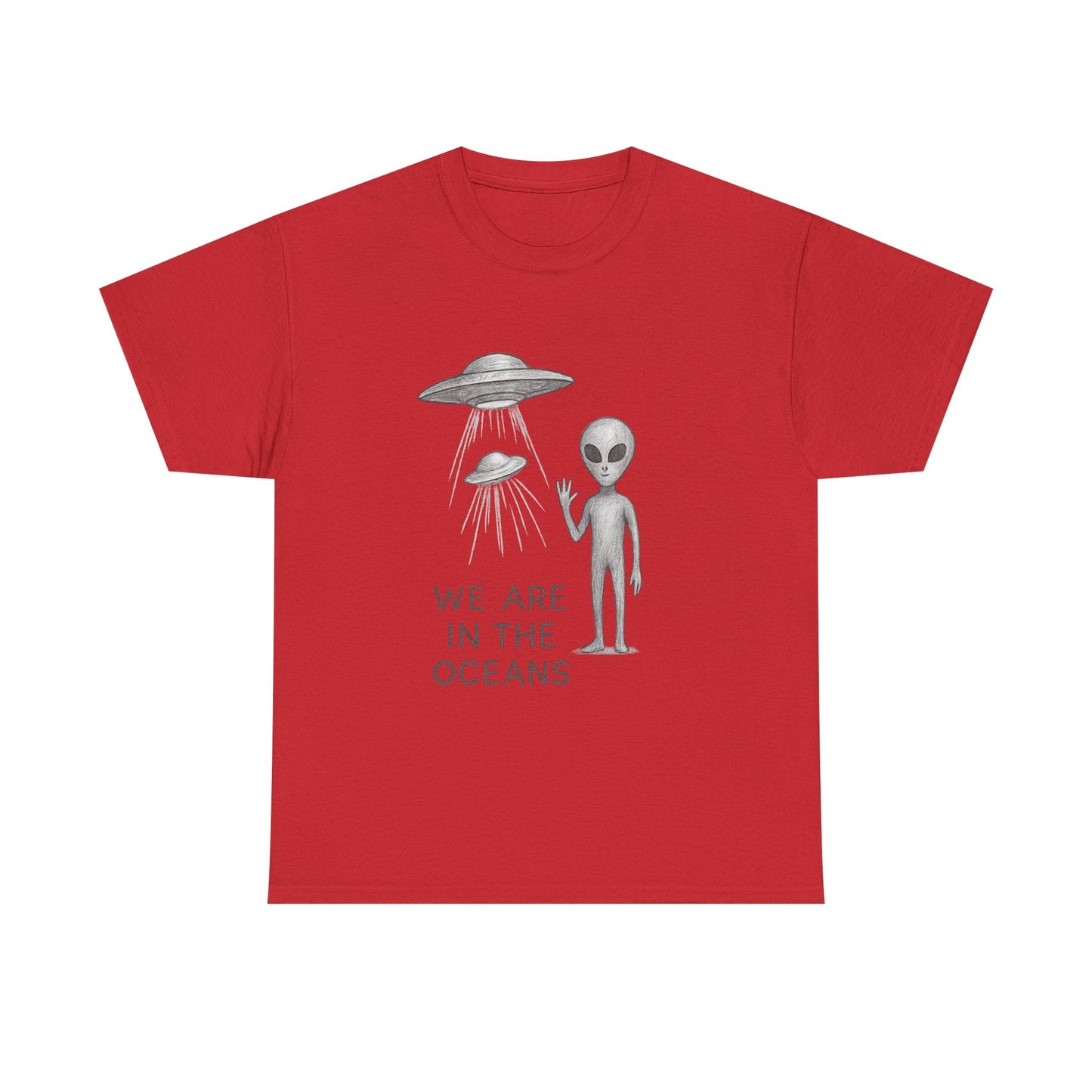 Unisex Alien Tee - Fun UFO Graphic Cotton T-Shirt, Gifts for Space Lovers, Comfortable Everyday Wear, Unique Sci - Fi Apparel - IconVexa
