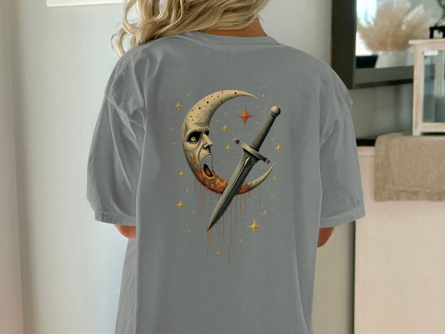 Crescent Moon and Dagger Graphic T-Shirt product