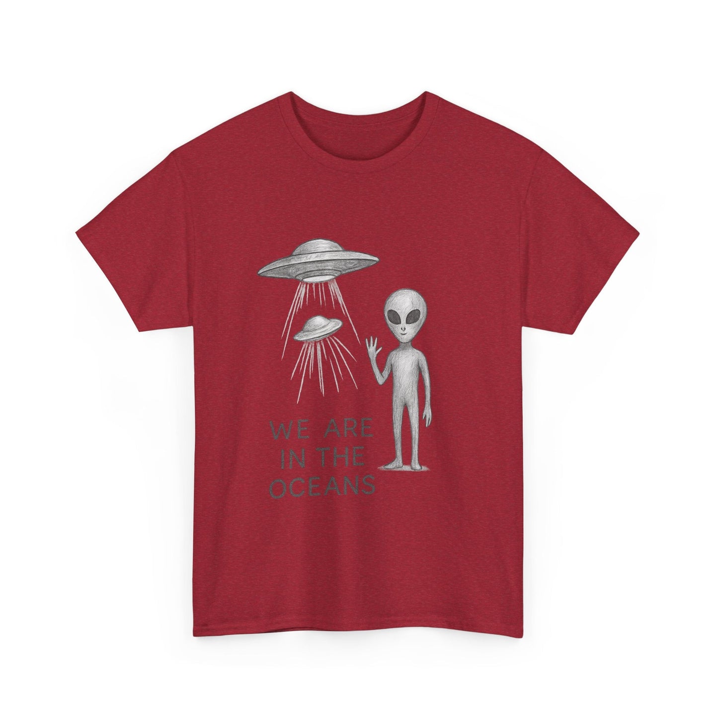 Unisex Alien Tee - Fun UFO Graphic Cotton T-Shirt, Gifts for Space Lovers, Comfortable Everyday Wear, Unique Sci - Fi Apparel - IconVexa
