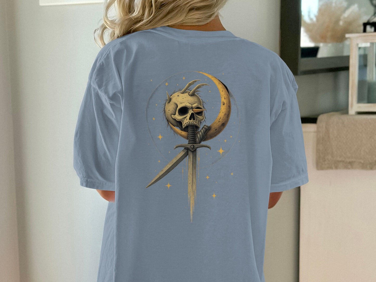Skull and Sword Moon Graphic T-shirt Product