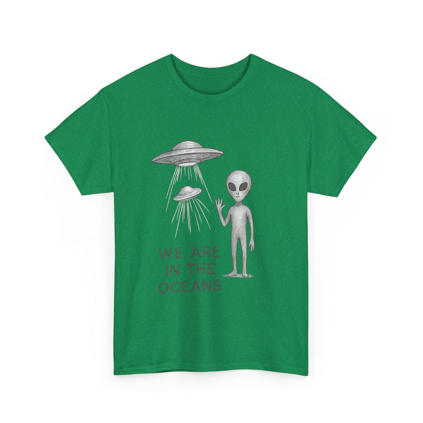Unisex Alien Tee - Fun UFO Graphic Cotton T-Shirt, Gifts for Space Lovers, Comfortable Everyday Wear, Unique Sci - Fi Apparel - IconVexa