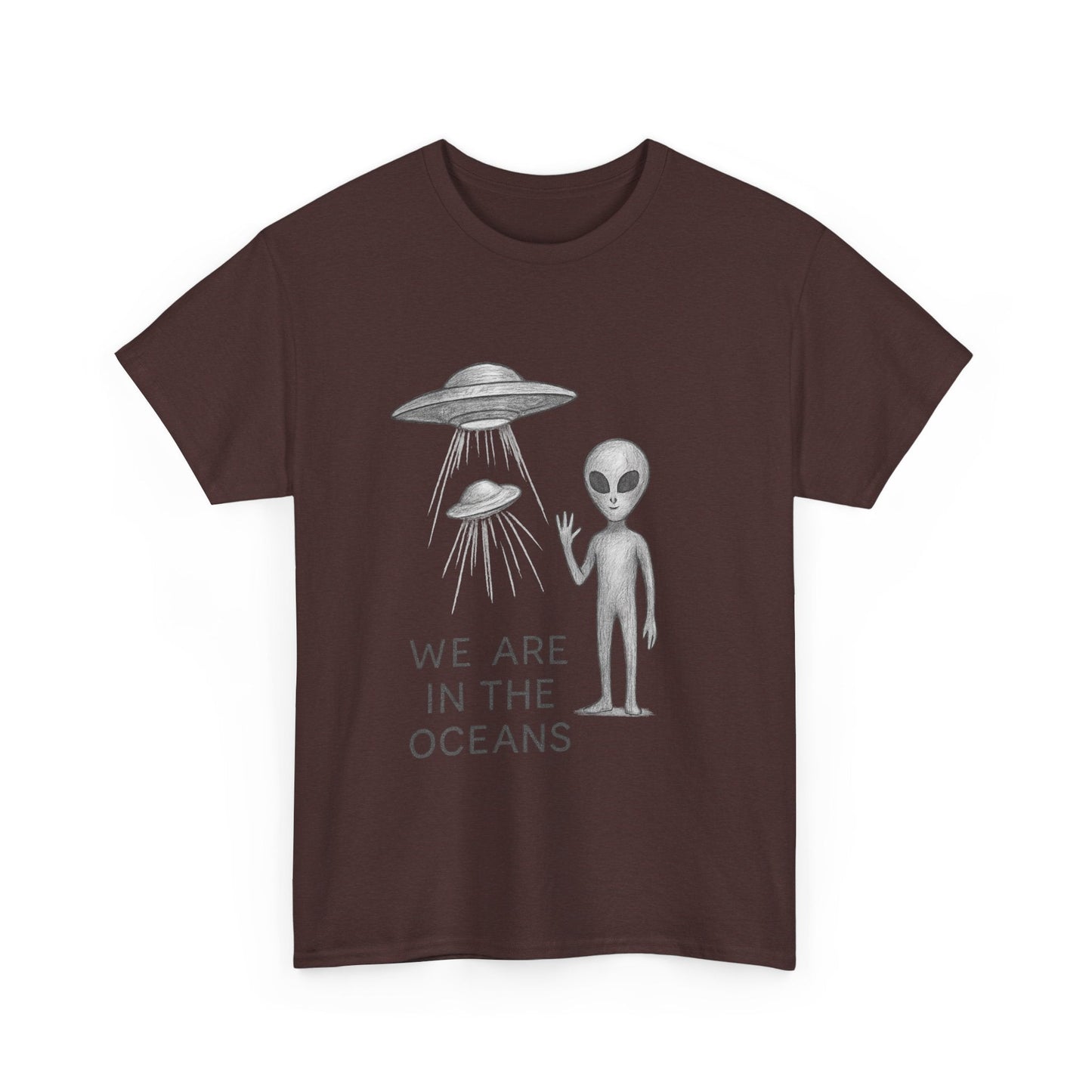 Unisex Alien Tee - Fun UFO Graphic Cotton T-Shirt, Gifts for Space Lovers, Comfortable Everyday Wear, Unique Sci - Fi Apparel - IconVexa