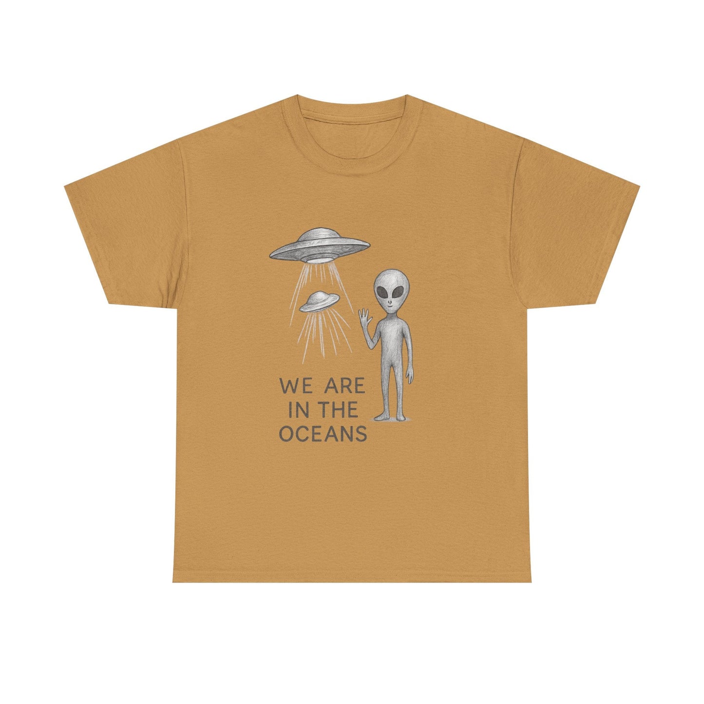 Unisex Alien Tee - Fun UFO Graphic Cotton T-Shirt, Gifts for Space Lovers, Comfortable Everyday Wear, Unique Sci - Fi Apparel - IconVexa