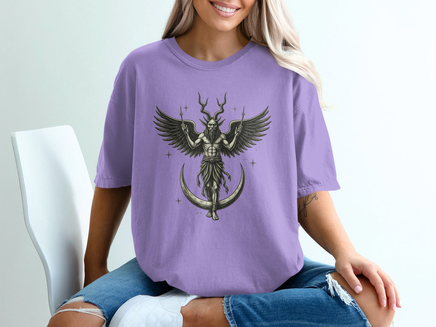 Mystical Creature Moon Design Graphic T-Shirt product