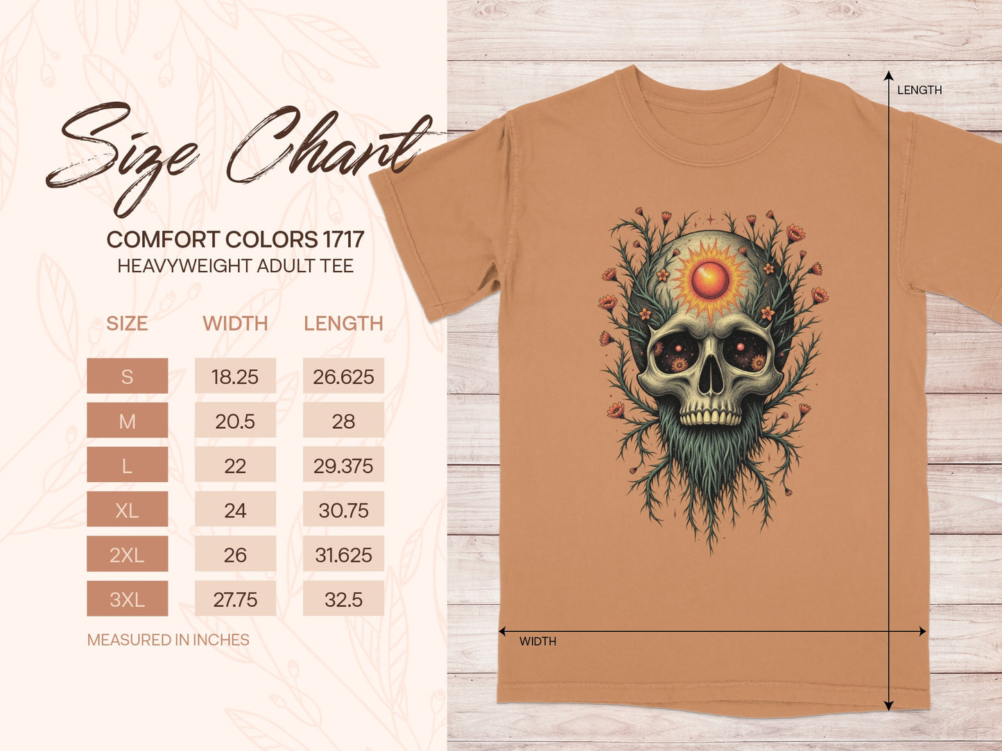 Skull Sunflower Heavyweight Adult Tee product