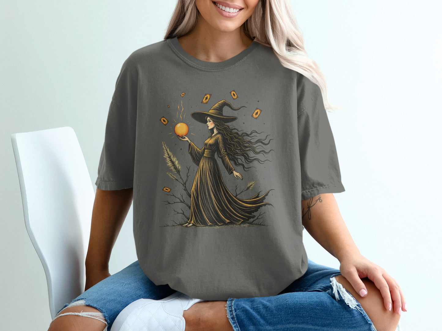 Enchanting Witch Design on Casual Women T-Shirt product