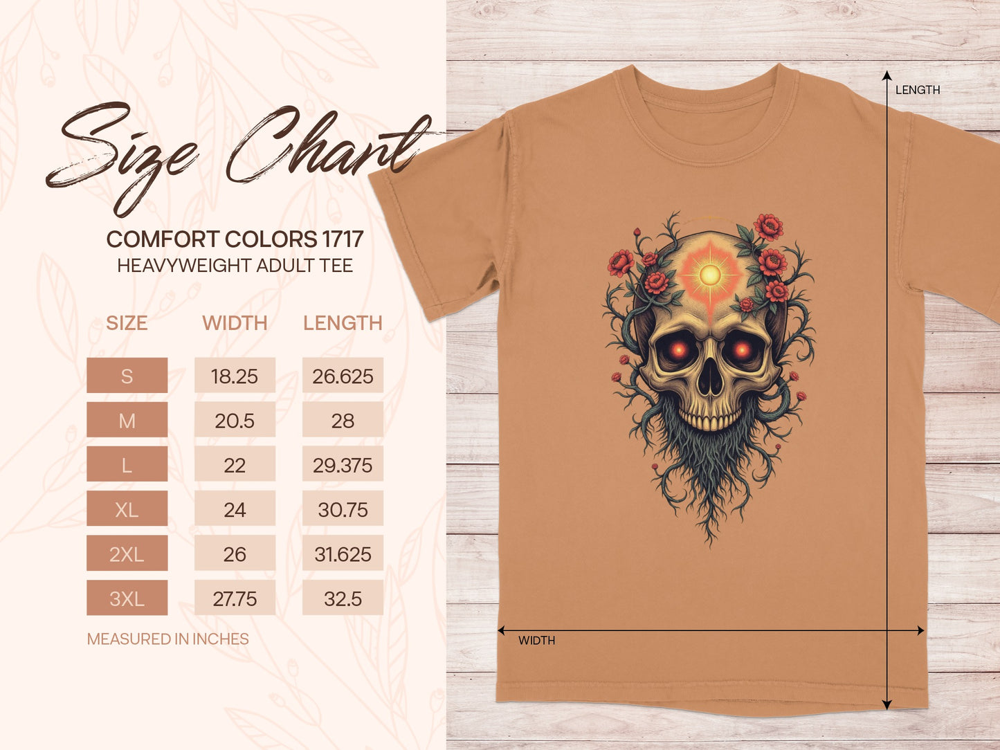 Intricately Designed Skull With Roses Graphic Tee product