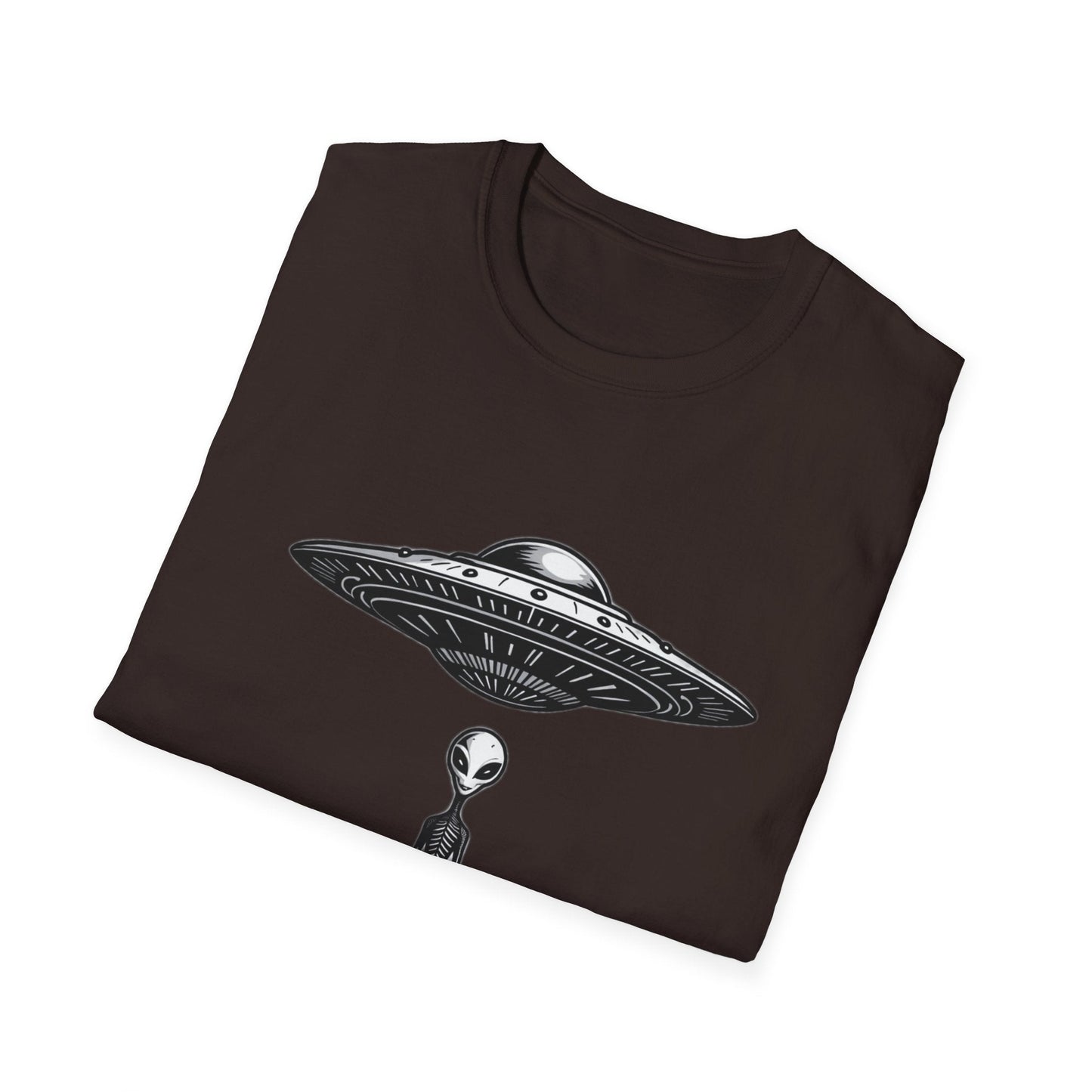 Alien Abduction Unisex Softstyle T-Shirt - Retro UFO Design, Fun Gift, Sci - Fi Lover Apparel, Casual Wear - IconVexa