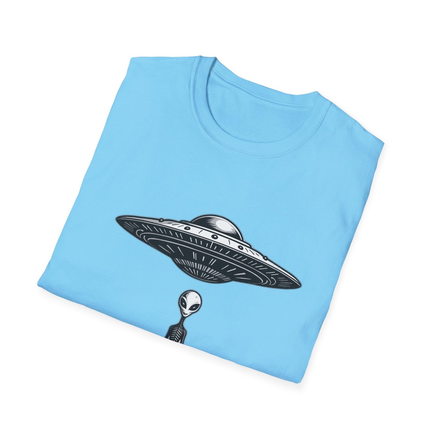 Alien Abduction Unisex Softstyle T-Shirt - Retro UFO Design, Fun Gift, Sci - Fi Lover Apparel, Casual Wear - IconVexa