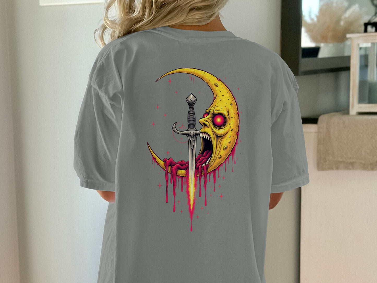 Dripping Moon with Dagger Graphic T-Shirt product