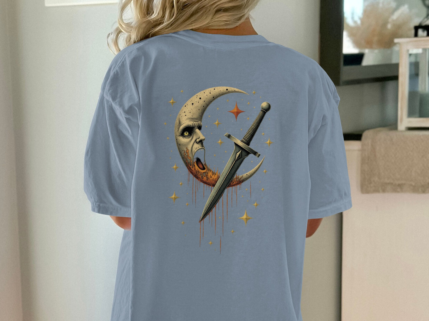 Crescent Moon and Dagger Graphic T-shirt product
