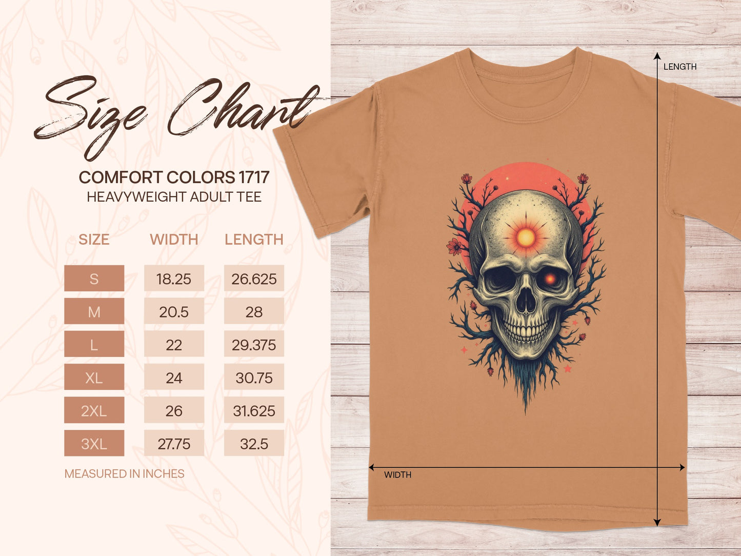 Skull with Fiery Sun Graphic Design T-Shirt product