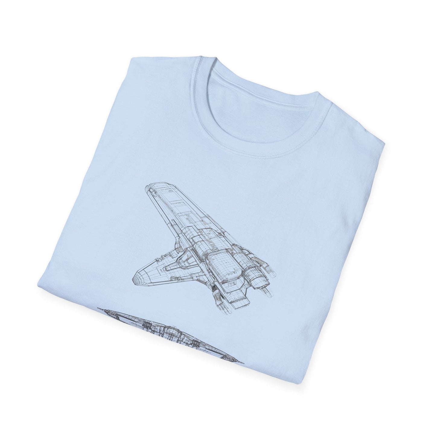 Futuristic Spaceship Graphic Tee - Unisex Softstyle T-Shirt, Space Lover Gift, Sci - Fi Shirt, Casual Everyday Wear, Galaxy Tee - IconVexa