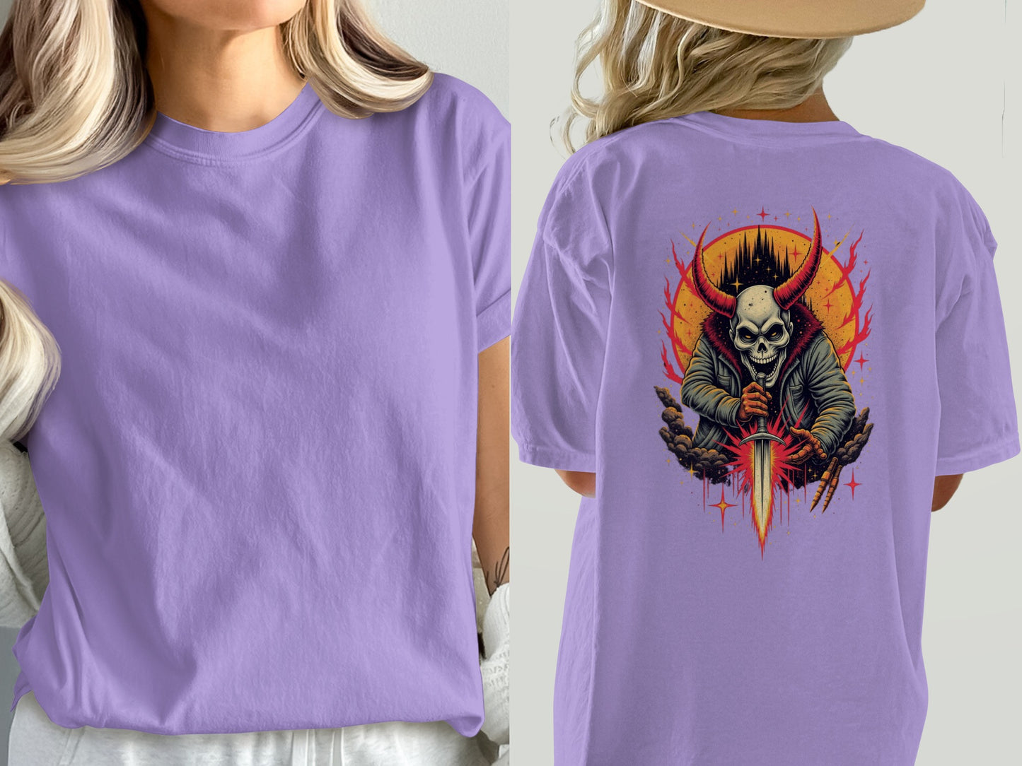 Grim Reaper Fiery Scythe Design T-shirt product