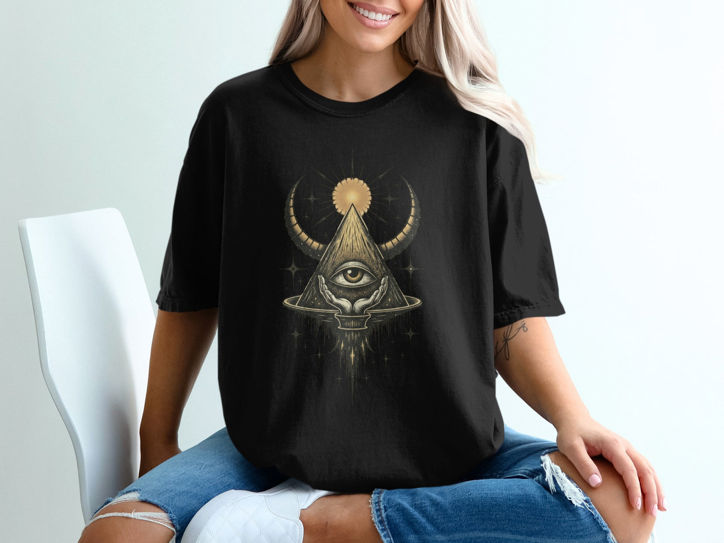 Mystical All-Seeing Eye Graphic Tee Shirt product