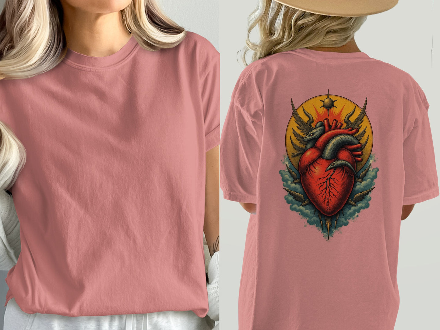 Vintage Anatomical Heart Design Graphic T-shirt product