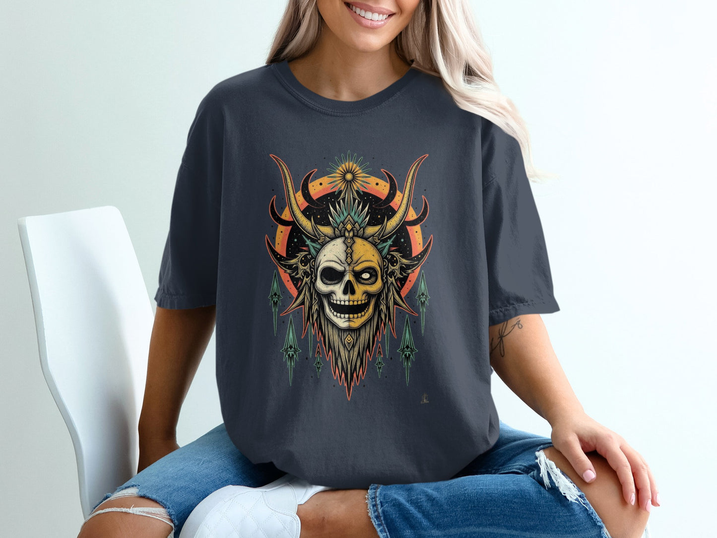 Radiant Skull Design Casual Fashion T-shirt product
