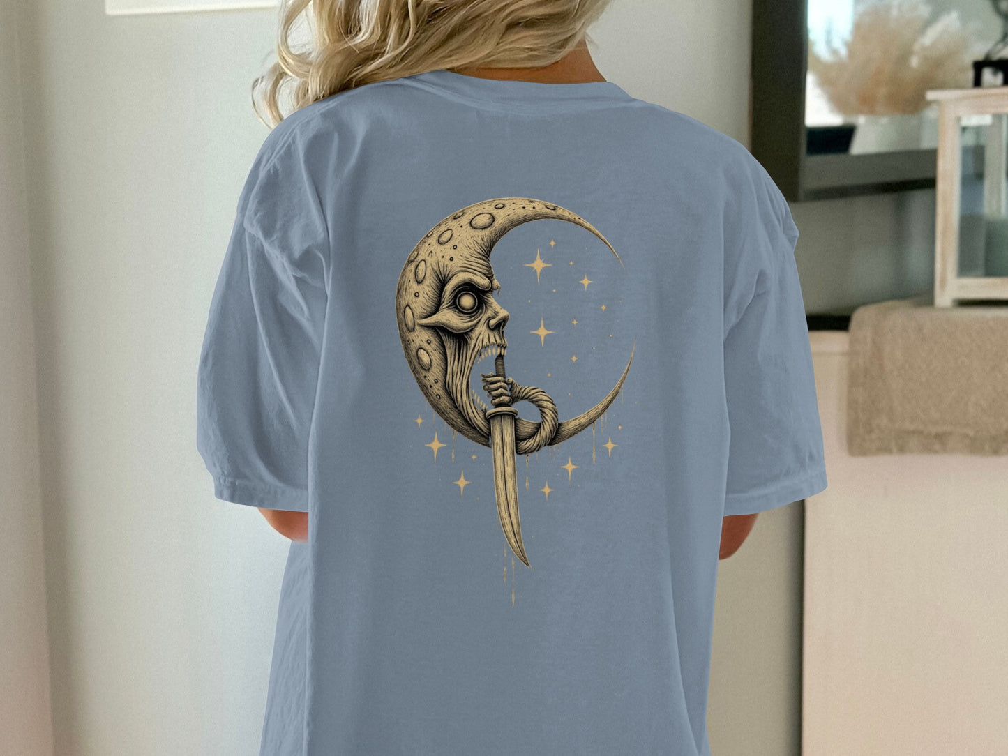Artistic Crescent Moon Graphic Design Tee product