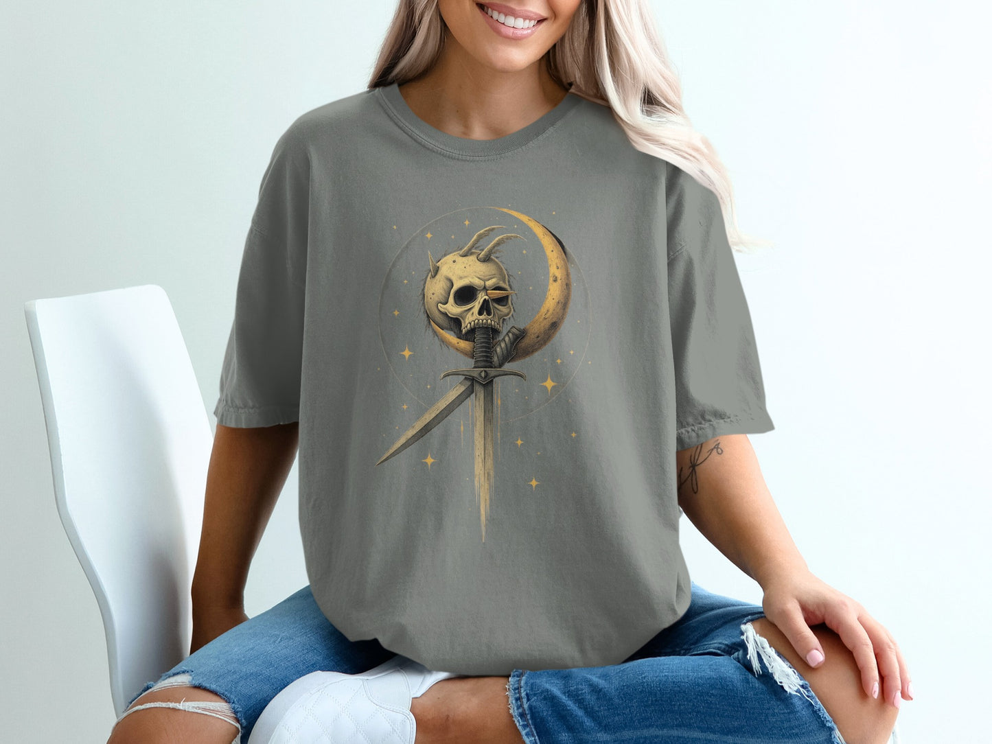 Moon and Skull Graphic Printed Casual Shirt product