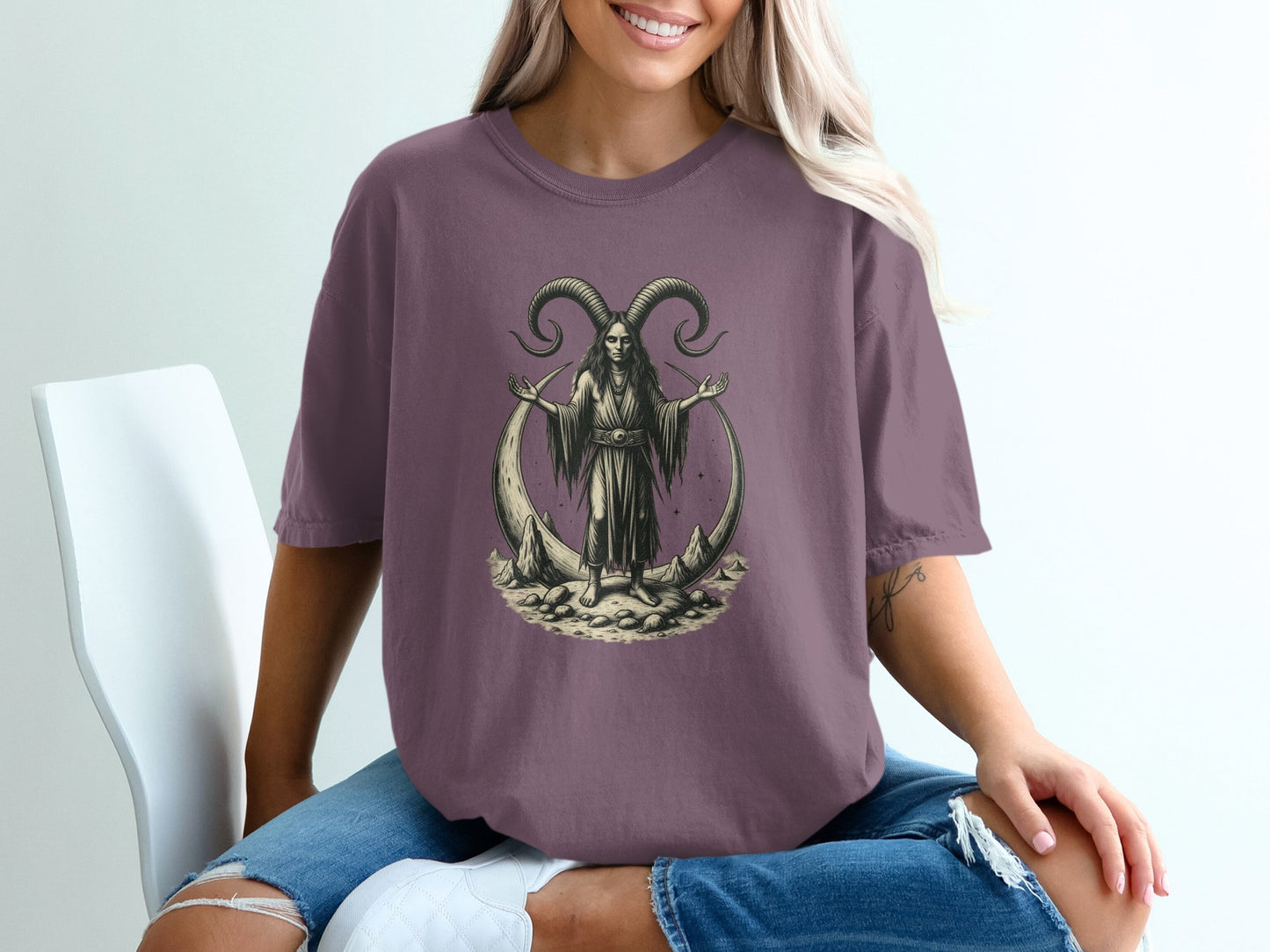 Occult Goat Horned Deity Graphic T-shirt product