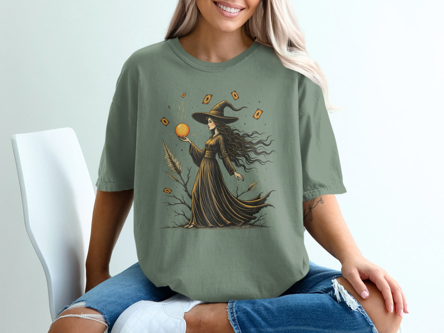 Enchanting Witch with Magic Orb T-shirt product type