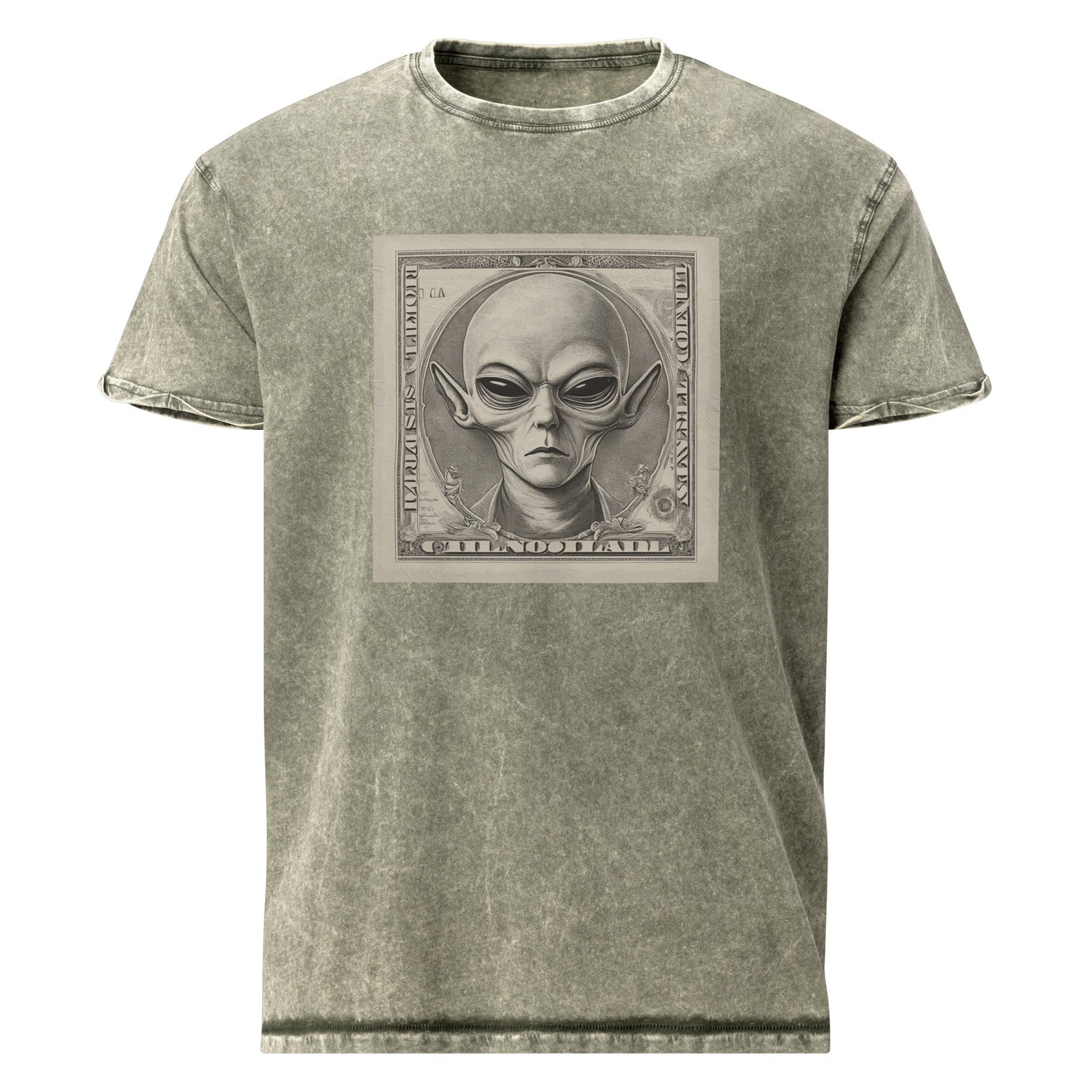 Alien Dollar Tee | Sci - Fi Currency Graphic Shirt | Artistic UFO Streetwear Style - IconVexa
