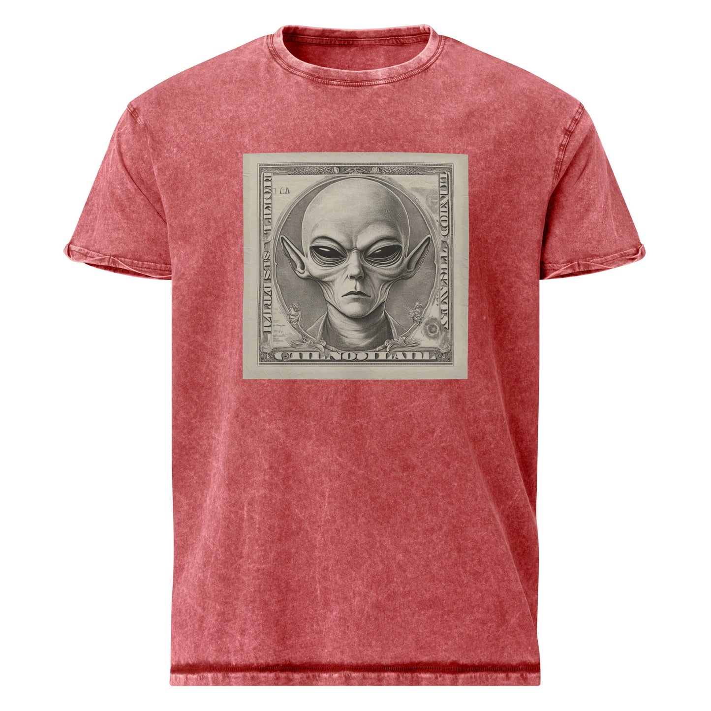 Alien Dollar Tee | Sci - Fi Currency Graphic Shirt | Artistic UFO Streetwear Style - IconVexa