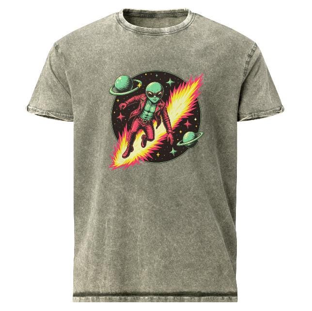 Alien Hero T-Shirt | Retro Sci - Fi Graphic Tee | Outer Space Adventure Shirt for Geeks - IconVexa