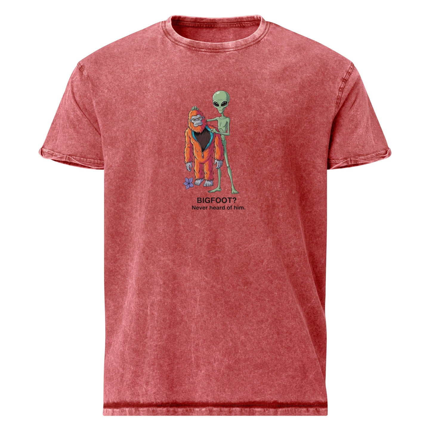 Alien Holding Bigfoot Costume Tee | Funny Halloween UFO Shirt | Retro Sci - Fi Gift Idea - IconVexa