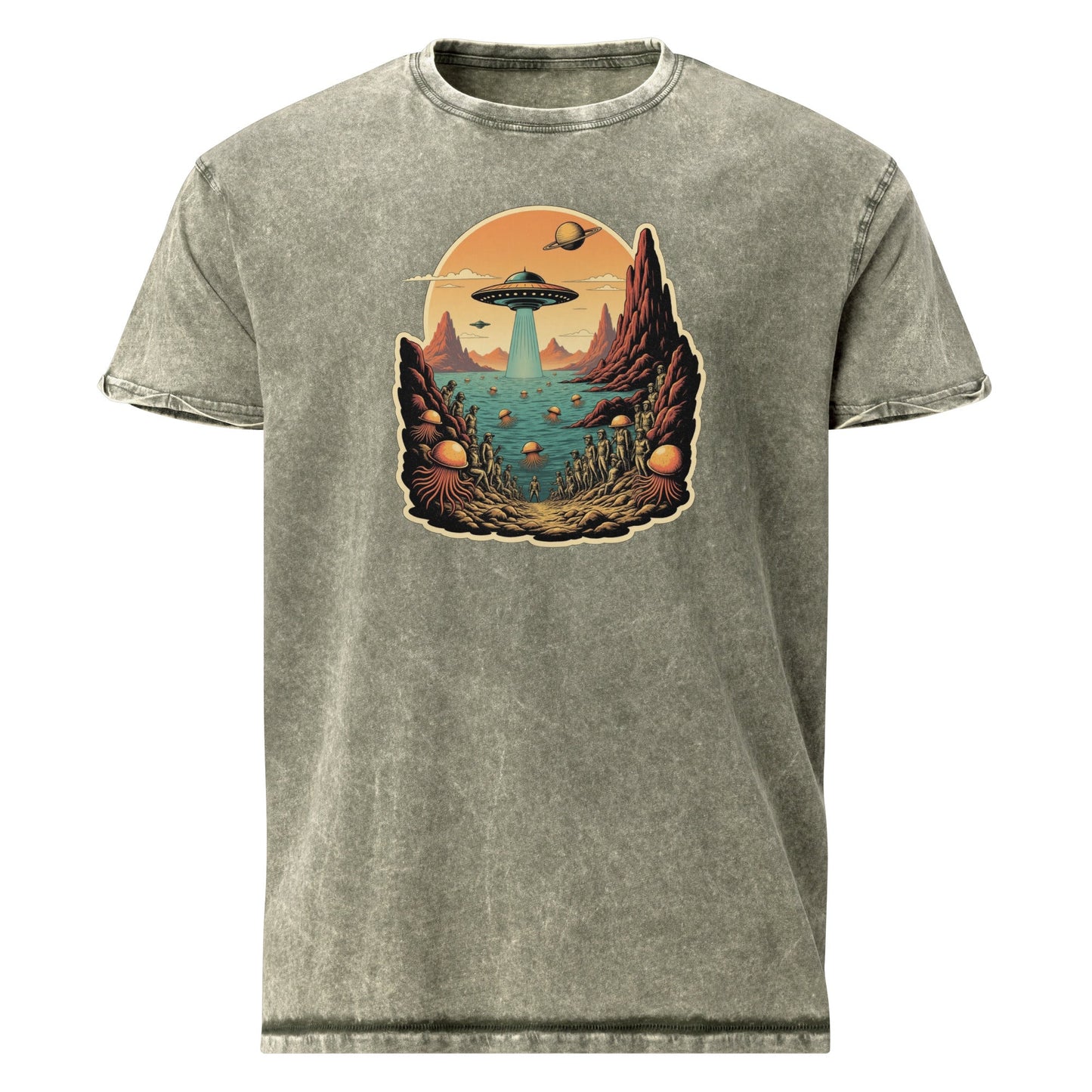 Alien Invasion Jellyfish Planet Tee | Retro Sci - Fi Space Shirt | Cool Graphic Gift Idea - IconVexa