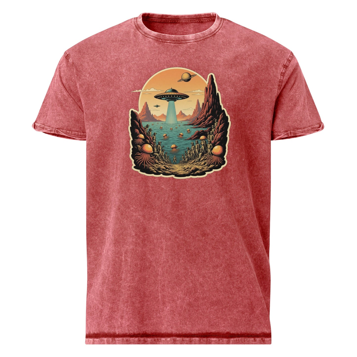 Alien Invasion Jellyfish Planet Tee | Retro Sci - Fi Space Shirt | Cool Graphic Gift Idea - IconVexa