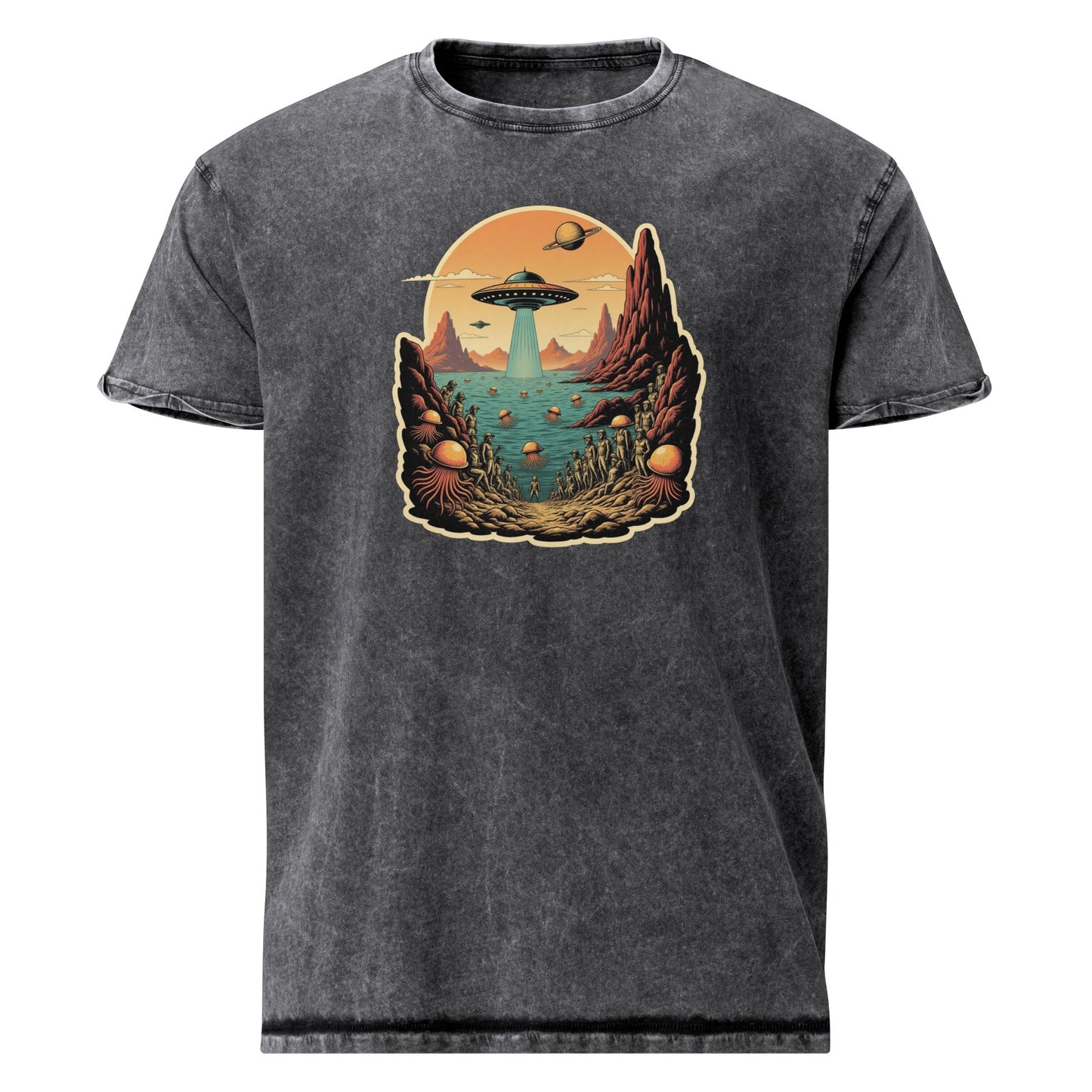 Alien Invasion Jellyfish Planet Tee | Retro Sci - Fi Space Shirt | Cool Graphic Gift Idea - IconVexa