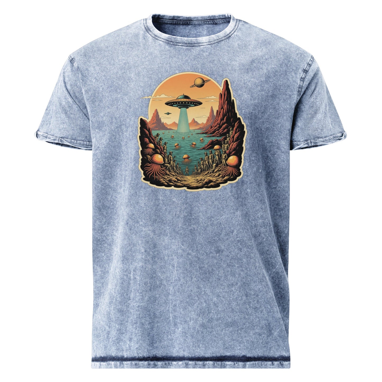 Alien Invasion Jellyfish Planet Tee | Retro Sci - Fi Space Shirt | Cool Graphic Gift Idea - IconVexa