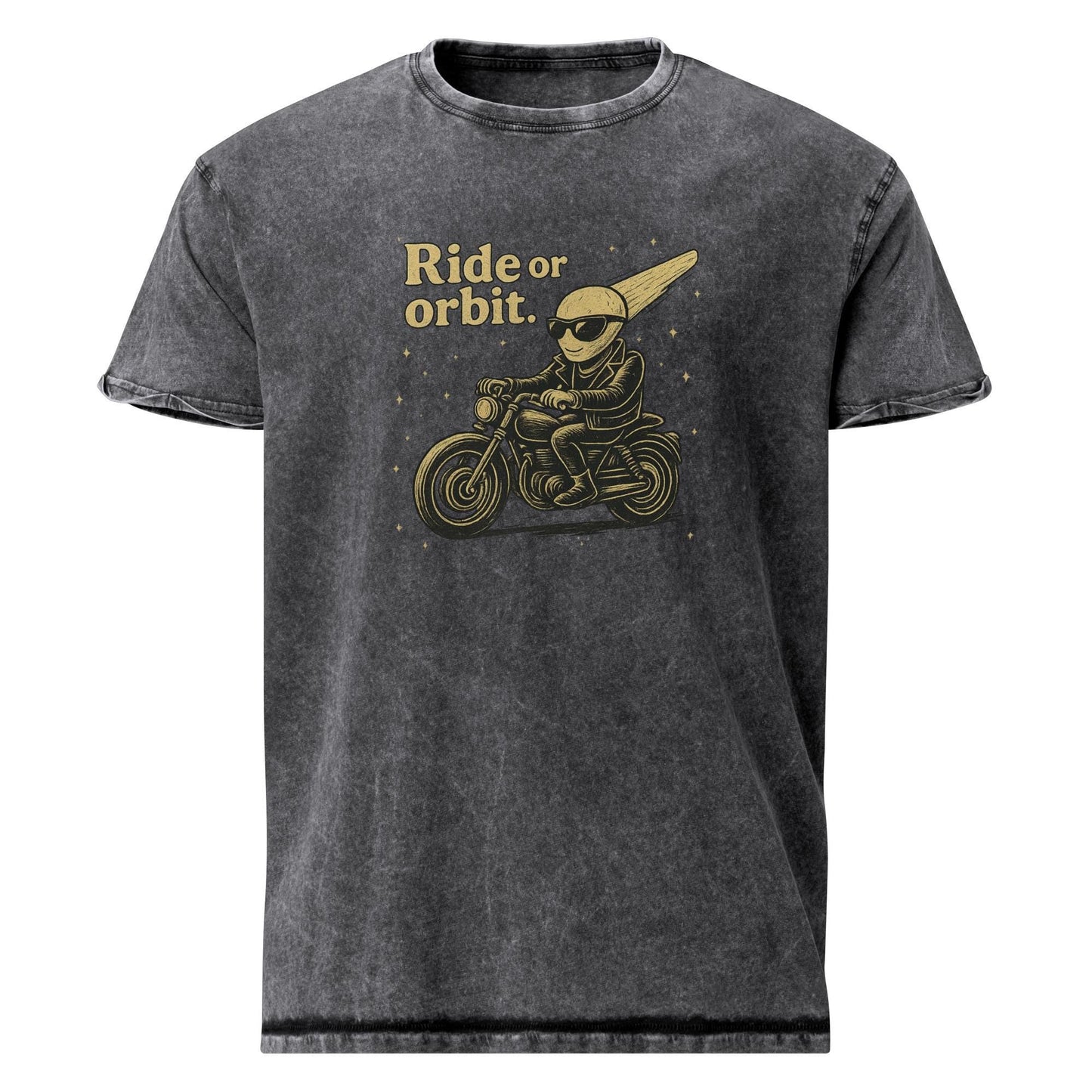 Alien Motorcycle Tee | Ride or Orbit Shirt | Space Theme Streetwear Graphic T-Shirt - IconVexa