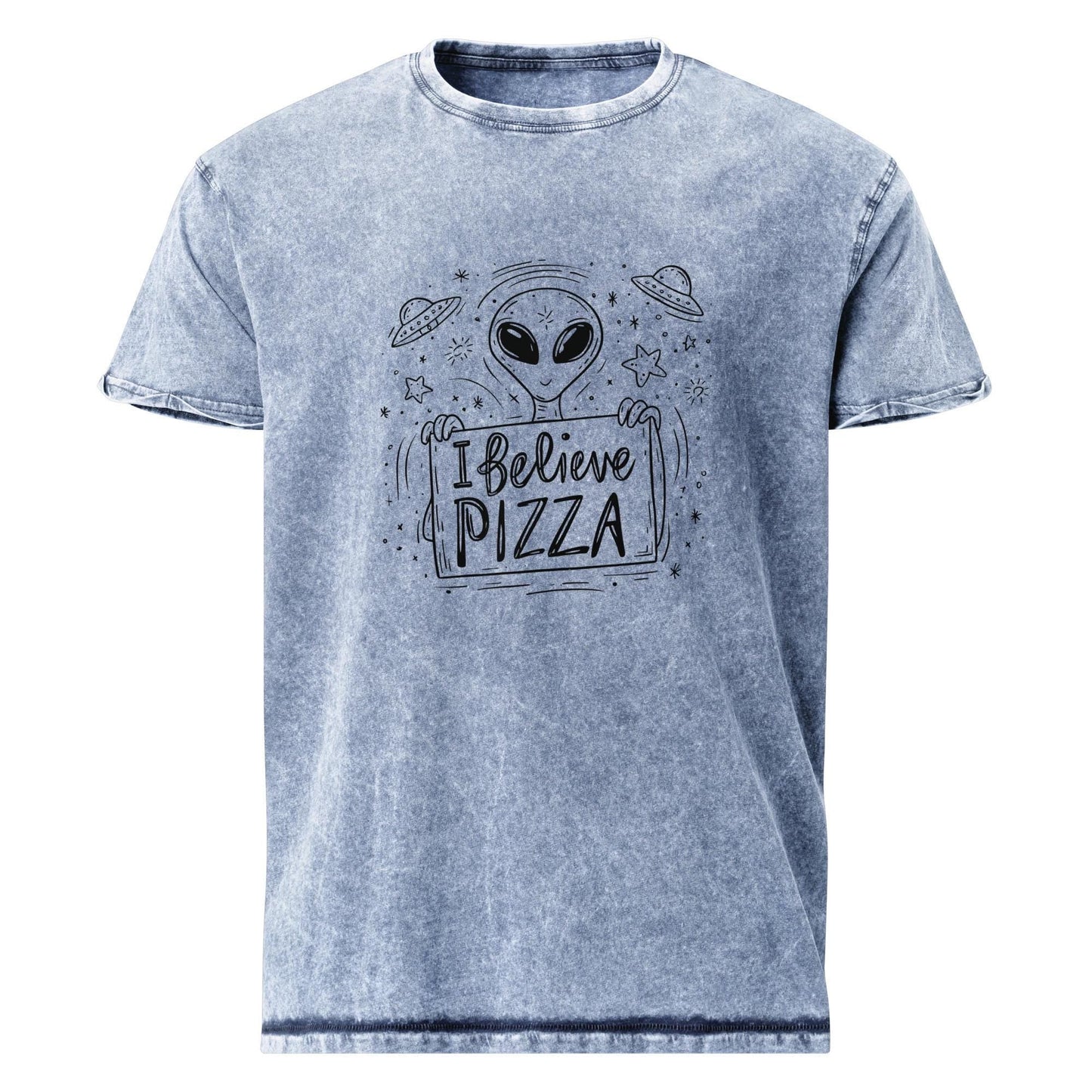 Alien Pizza Shirt | Funny UFO Foodie Tee | I Believe in Pizza Graphic T-Shirt - IconVexa