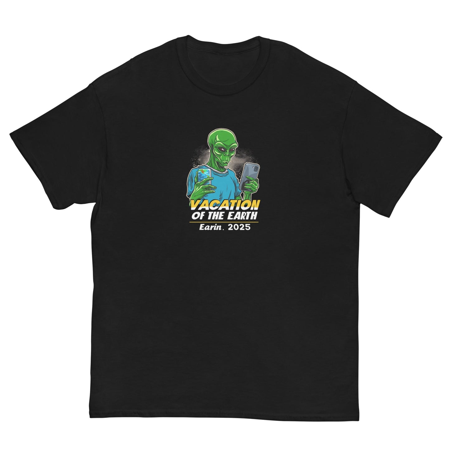 Alien Selfie Tee | Vacation on Earth 2025 Shirt | Funny Sci - Fi UFO Graphic T-Shirt - IconVexa