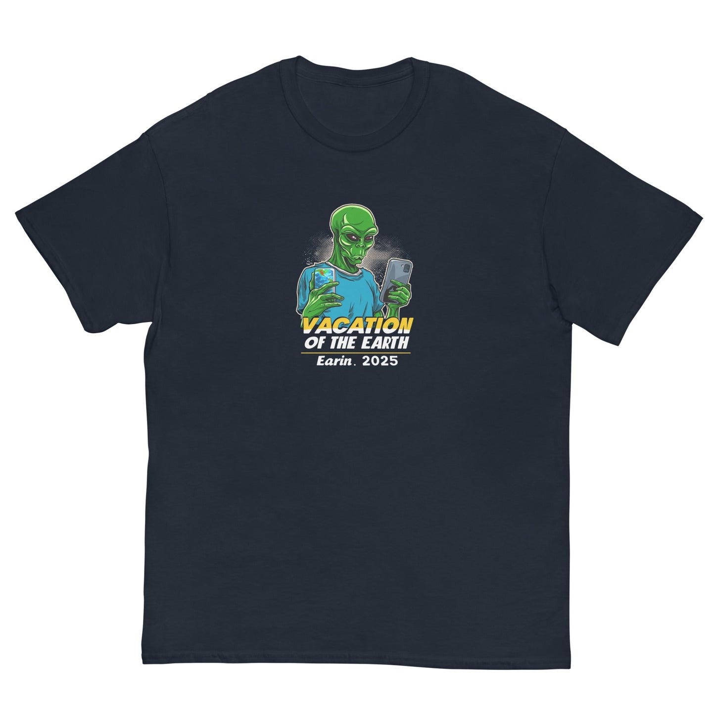 Alien Selfie Tee | Vacation on Earth 2025 Shirt | Funny Sci - Fi UFO Graphic T-Shirt - IconVexa