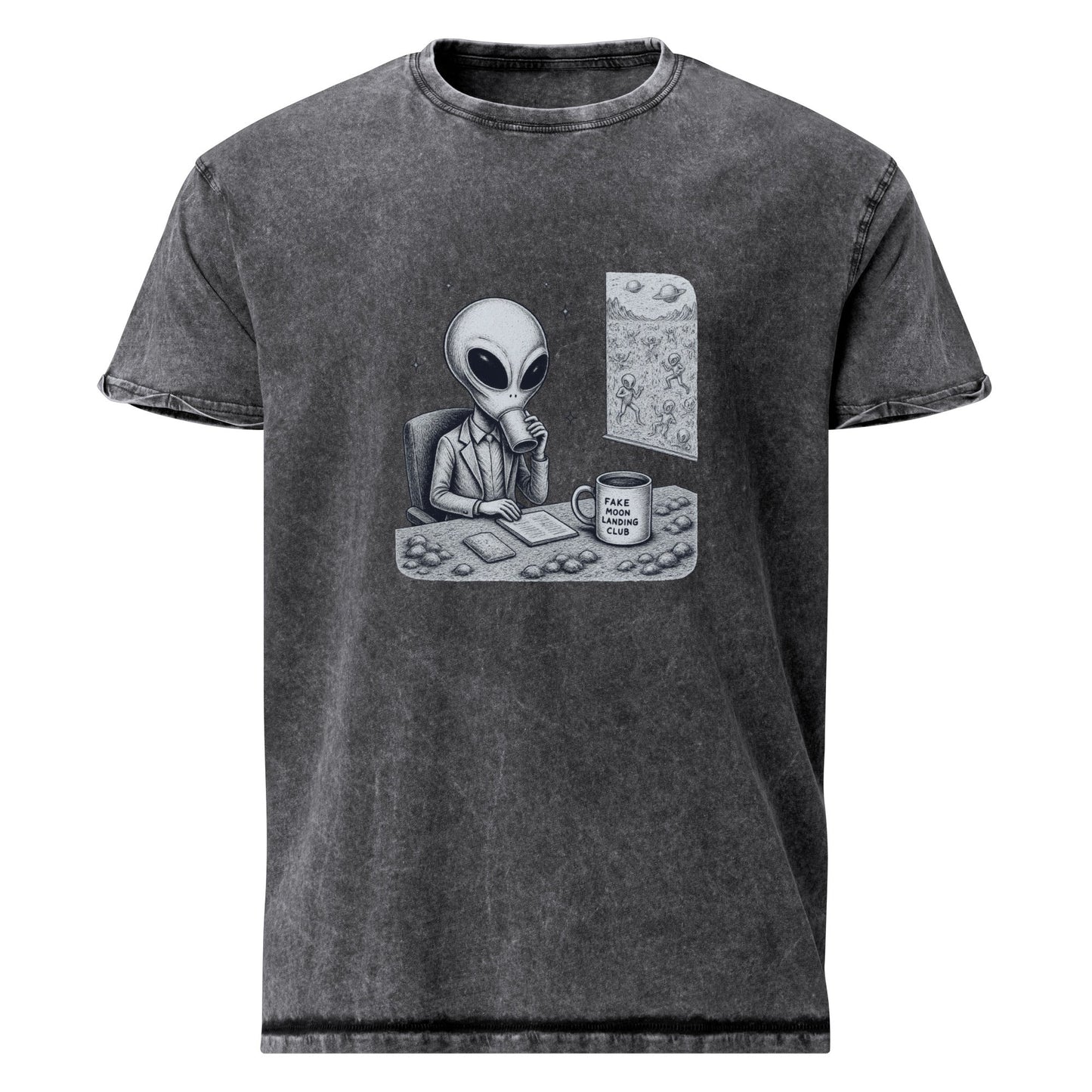 Alien Shirt Funny Conspiracy Style | UFO Shirt for Space Nerds | Sci - Fi Graphic Moon Club - IconVexa