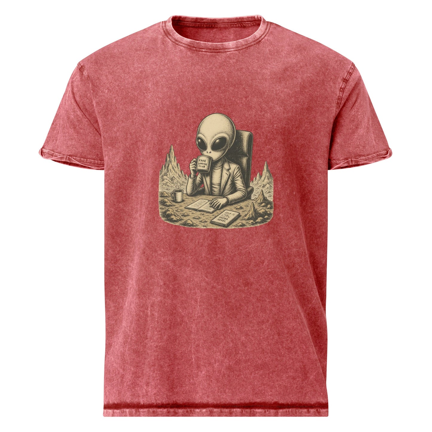 Alien Shirt Graphic | Space Conspiracy Coffee Tee | Fake Landing Club UFO T-Shirt - IconVexa