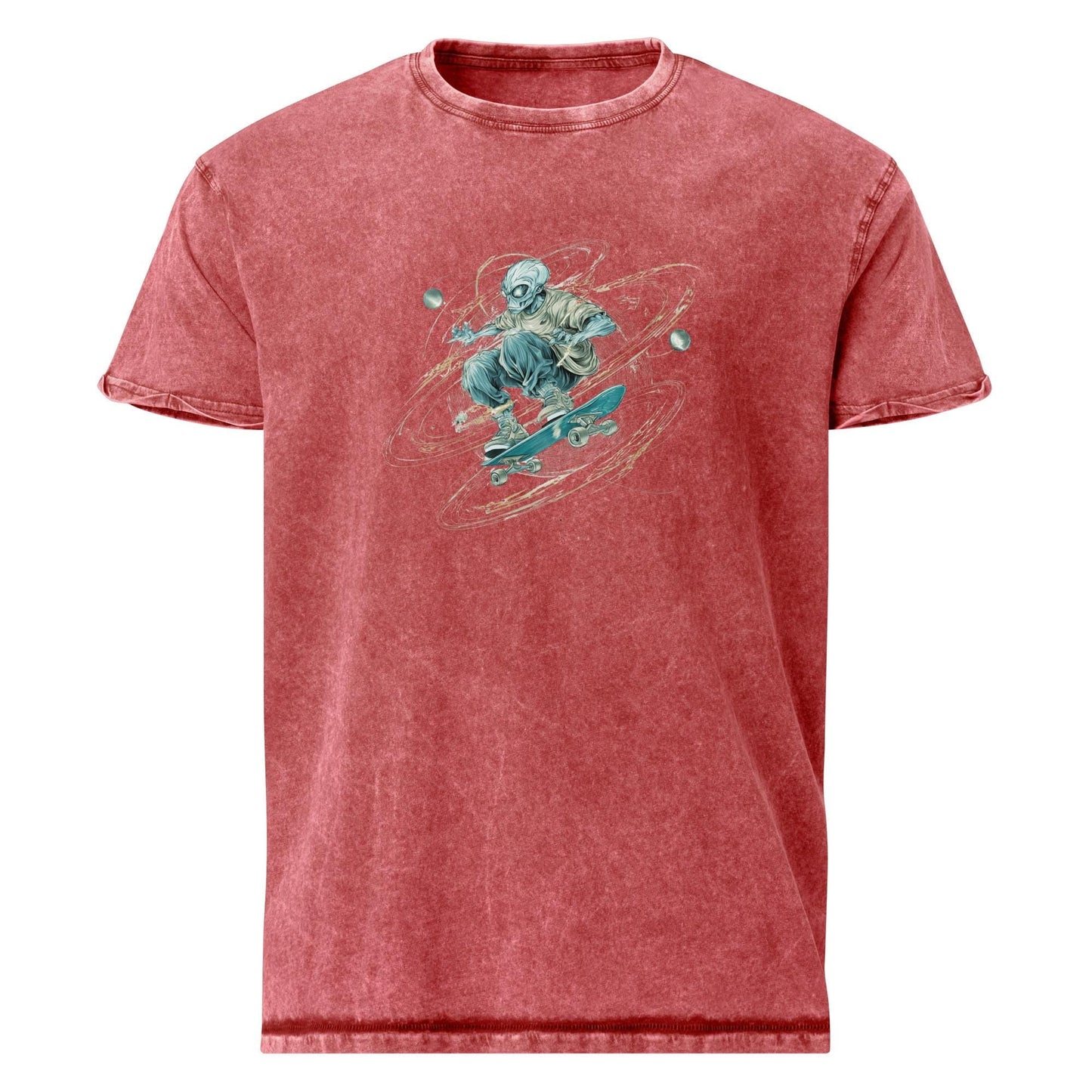 Alien Skateboarding Tee | Outer Space Skater Shirt | Cool Graphic Sci - Fi T-Shirt - IconVexa
