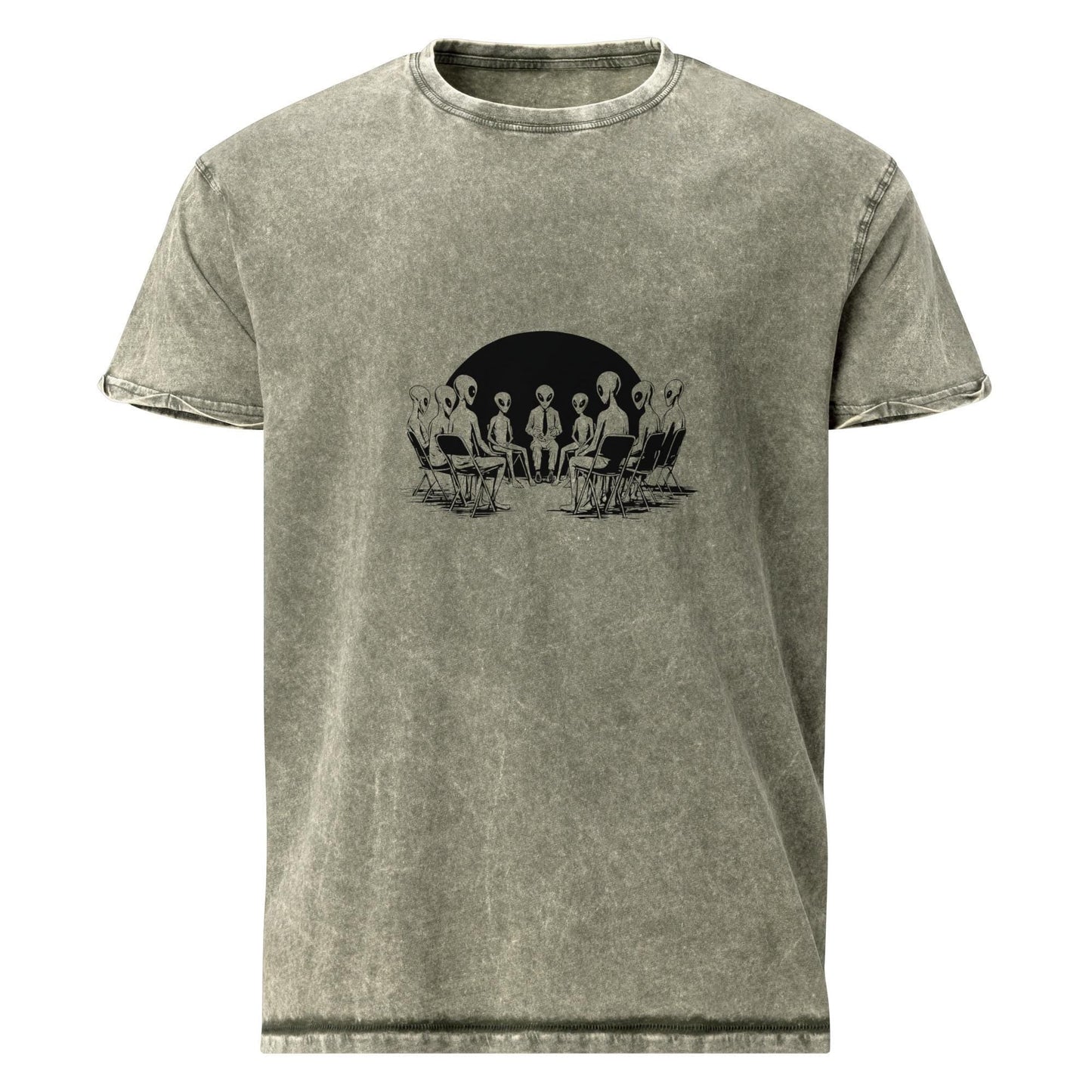 Alien Support Group Shirt | Sci - Fi Dark Humor Tee | Artistic UFO Graphic T-Shirt - IconVexa