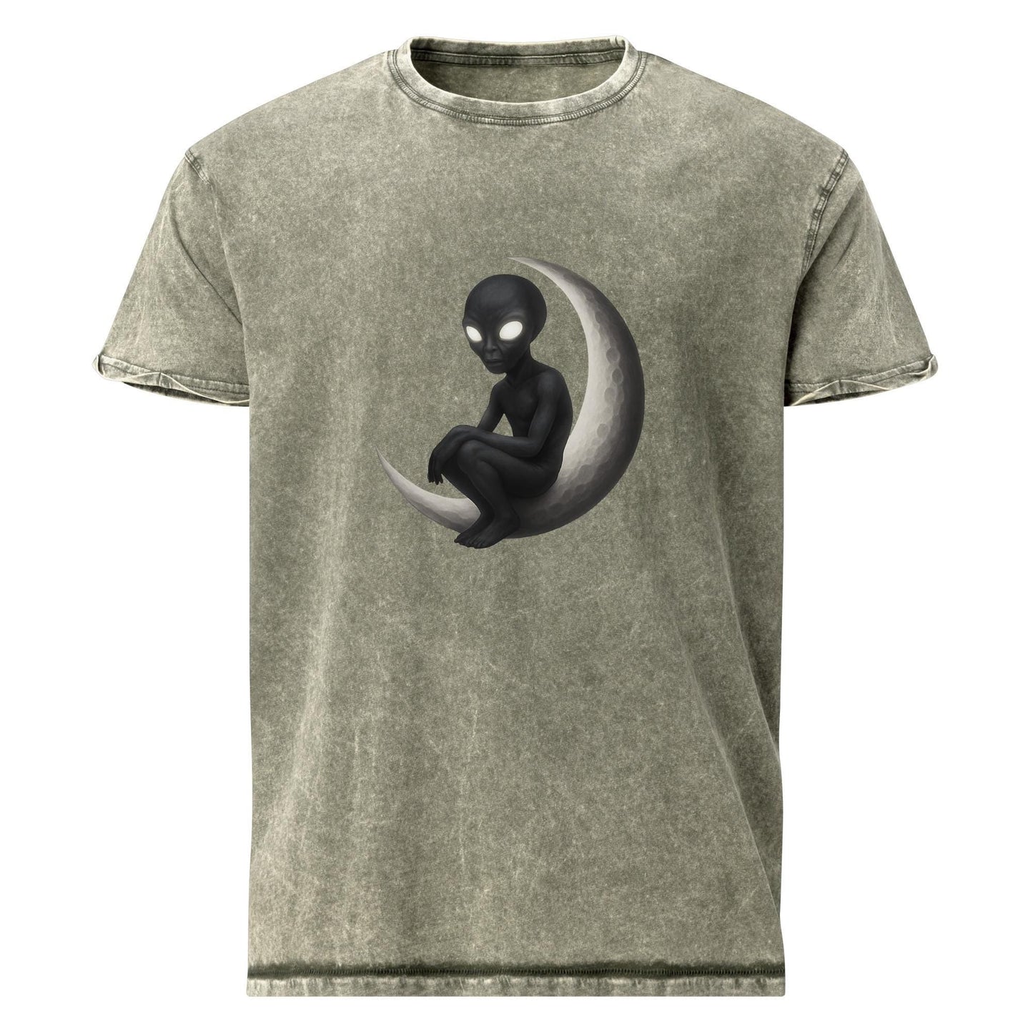 Alien Tee | Moonlit Visitor In Void | Cosmic Solitude Streetwear - IconVexa